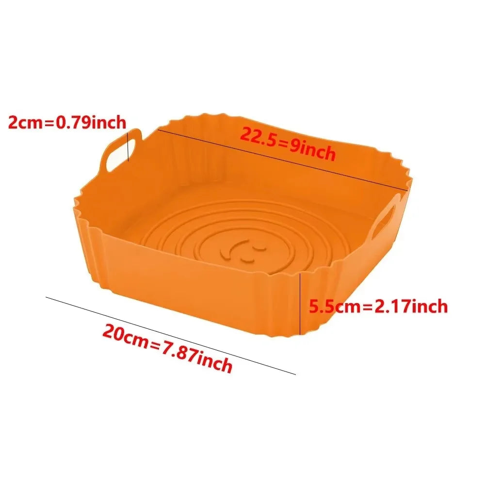 Reusable Silicone Air Fryer Basket Liner – Non Stick Cooking Pot for Air Fryers