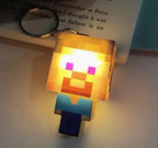 LED Glowing pixel Keychain Mini World Building Blocks Mosaic Light Up Creative Pocket Toy XMAS Novelty Gift for Collectors