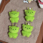1/2/4/6/12pcs Mini Alien Cat Plush Doll Green Space Cat Pendant Portable Keychains Bag Decoration Trendy Toys Surprise Gifts