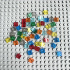 200PCS 1x1 Transparent Clear Colorful Bricks Flat Tile Smooth Building Blocks DIY Educational Creative Parts Toy for Kids 3070