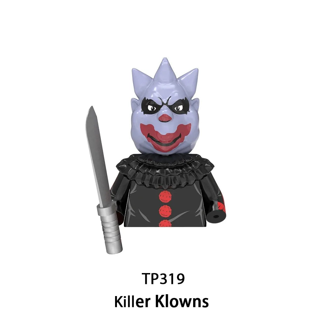 Blind box TP1040 WM6205 KF6173 KF6175 Killer Klowns Mini Figure Classic Horror Thriller Movie Building Block Model Doll Toy Gift