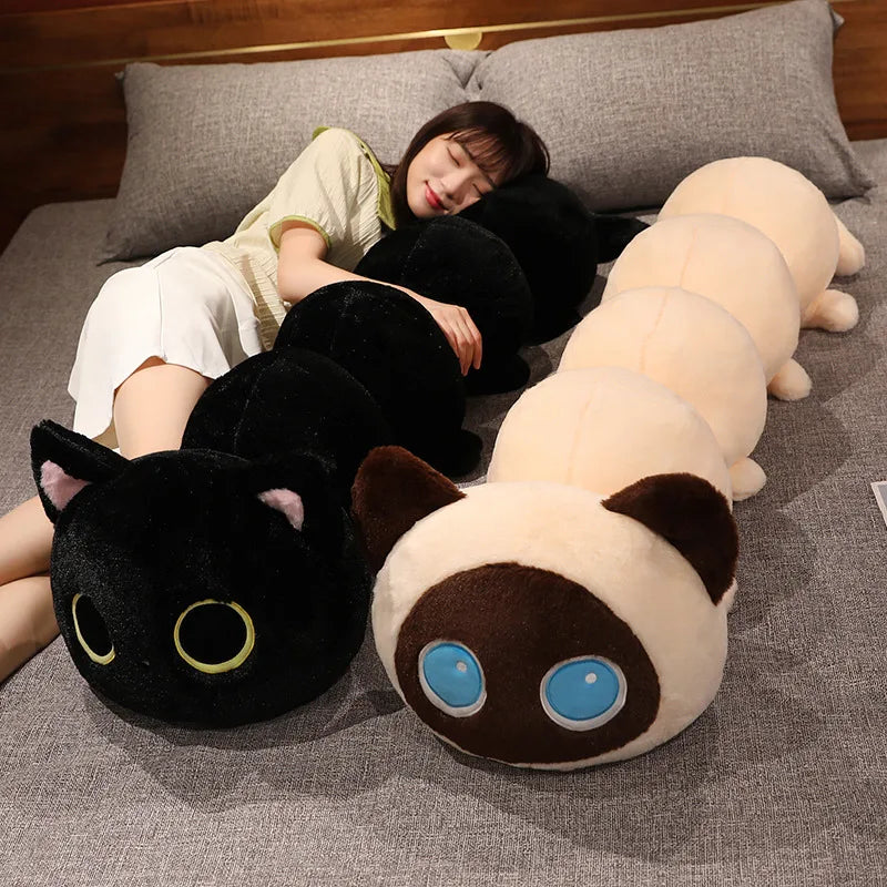 Long Cat Caterpillar Plush Toy – Soft Stuffed Pillow Cushion
