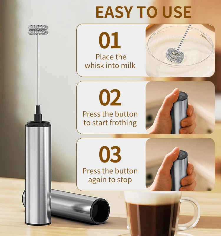Rechargeable Milk Frother – Handheld Foam Maker & Drink Mixer