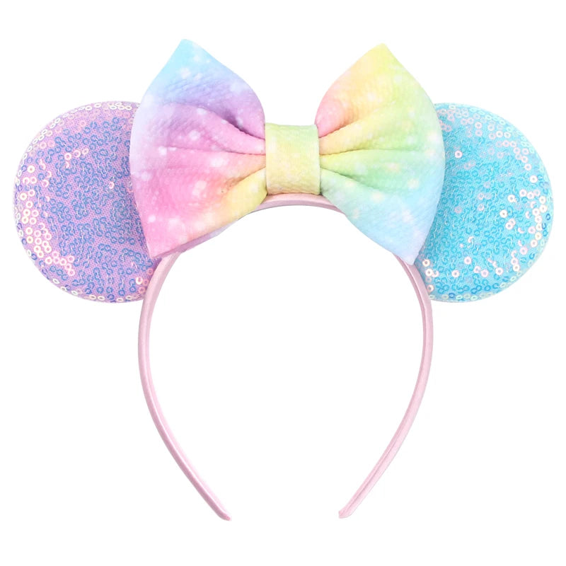 Cartoon Sequin Mouse Ears Headband with Bow