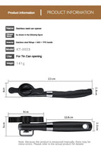 Stainless Steel Manual Can Opener with Side Cut & Bottle Opener Tool