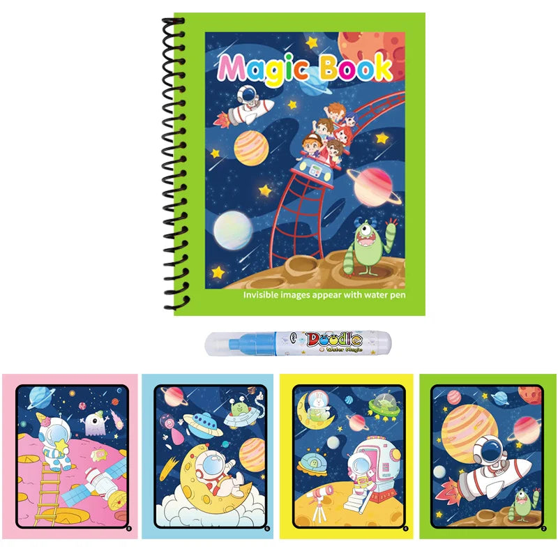 Magic Water Drawing Book – Reusable Mess-Free Painting Toy