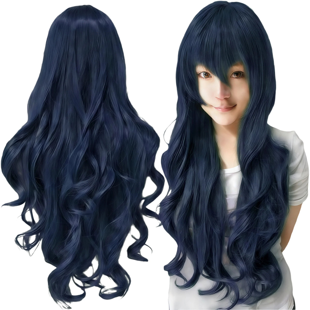 Synthetic Hair Pure White Lolita Long Cosplay Wig Curly Griffith Anime Wigs Halloween Inuyasha Costume Wig for Girl