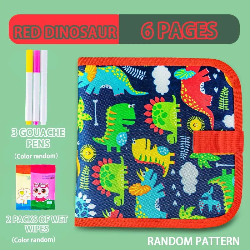 Erasable Reusable Doodle Book Drawing Pad with 12 Watercolor Pens