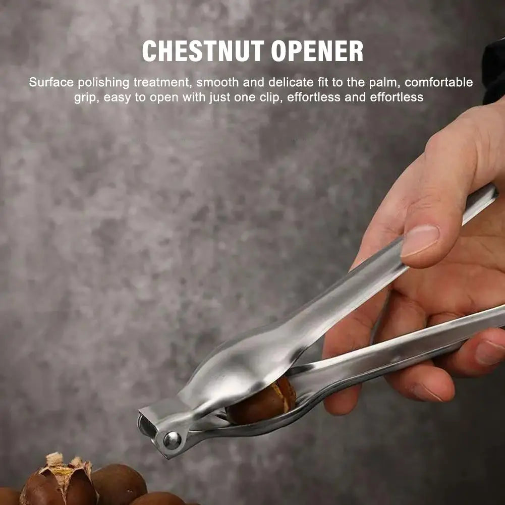 Stainless Steel Quick Chestnut Opener 2 in 1 Nut Cracker Tool