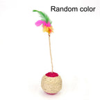 Feather Sisal Cat Ball Toy Interactive Claw Grinding Play Toy