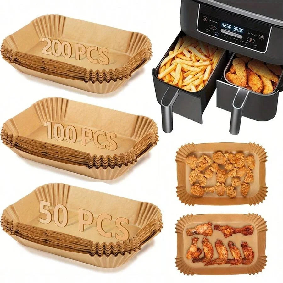 Disposable Air Fryer Paper Liners – Oil Proof Non-Stick Parchment Baking Paper