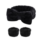 Coral Fleece Face Wash Headband & Absorbent Wristband Set