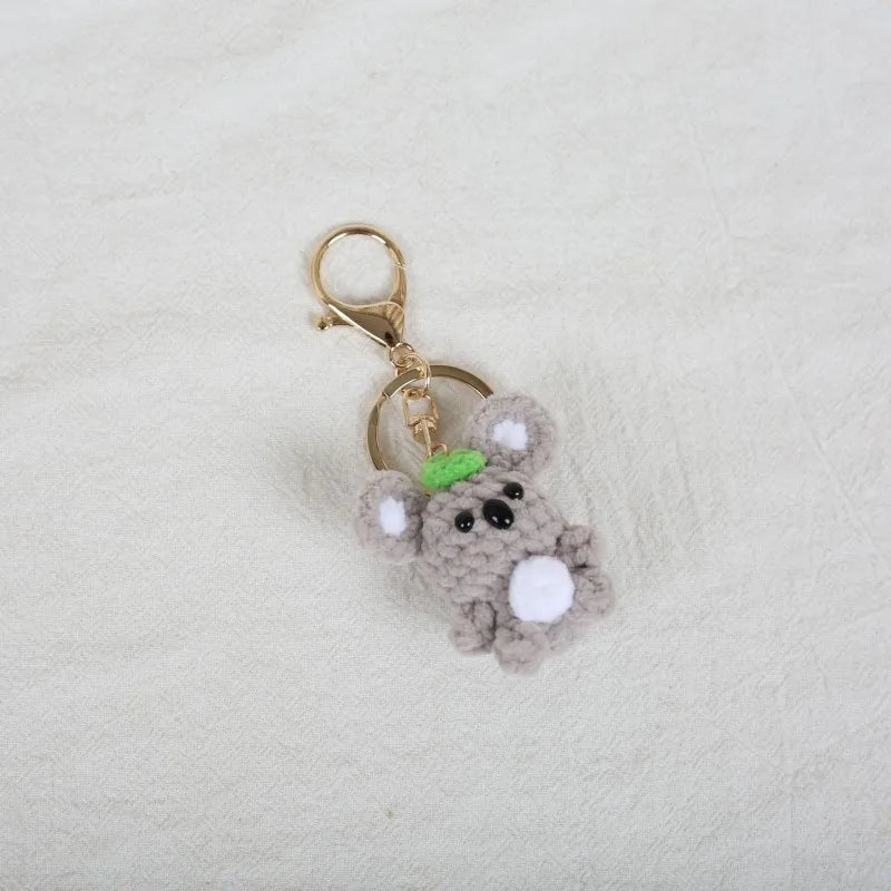 Mini Animal Crochet Keychain Cute Knitted Doll Keyring