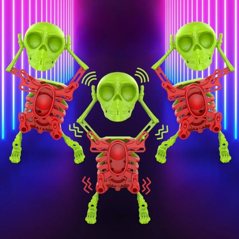 Swinging Skeleton Decor Moving Halloween Ornament Spooky Dancing Bone Figure for Home Office Party Trick Decoration Gift