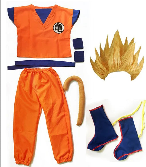 Halloween Costumes  Adult  Z Clothes Party Suit Goku Cosplay Costumes Top/Pant/Belt/Tail/wrister/Wig