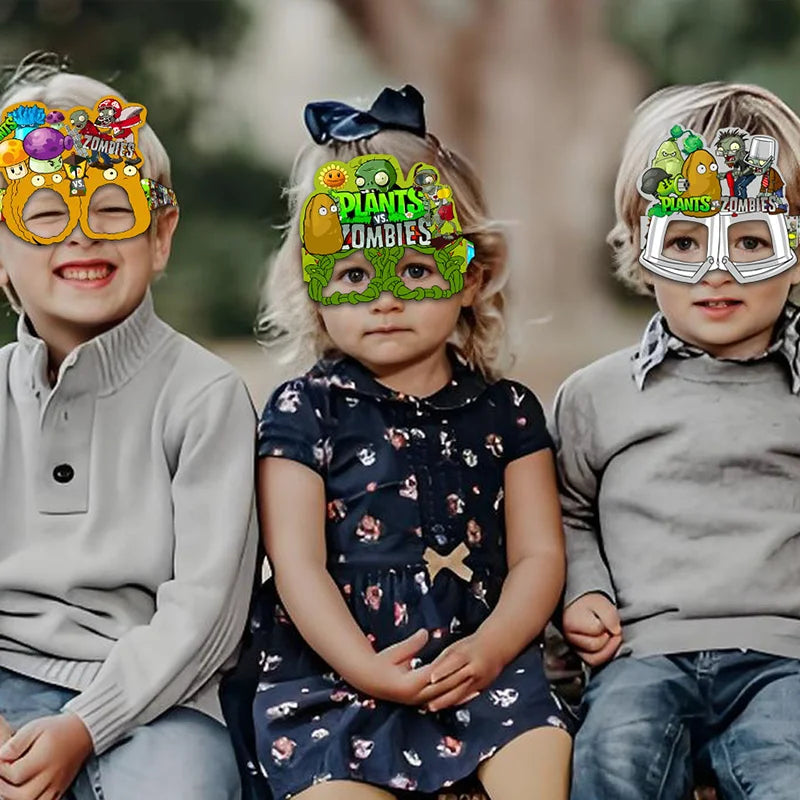 Plants vs Zombies Paper Party Glasses – Funny Photo Booth Props Set
