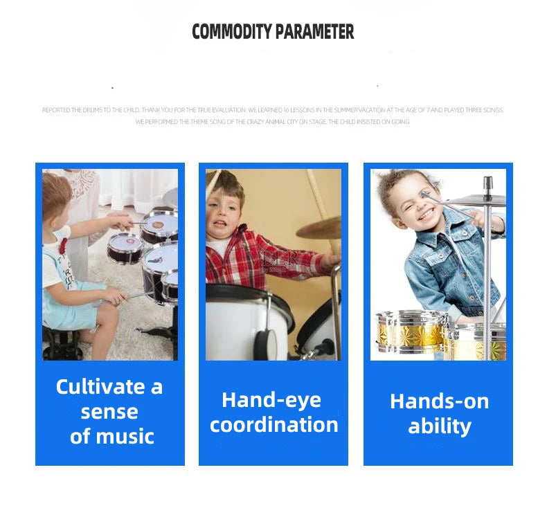 Kids Jazz Drum Set Musical Instrument Toy for Beginners