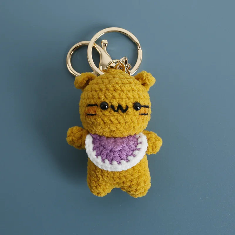 Funny Sheep Crochet Keychain Cute Animal Bag Charm