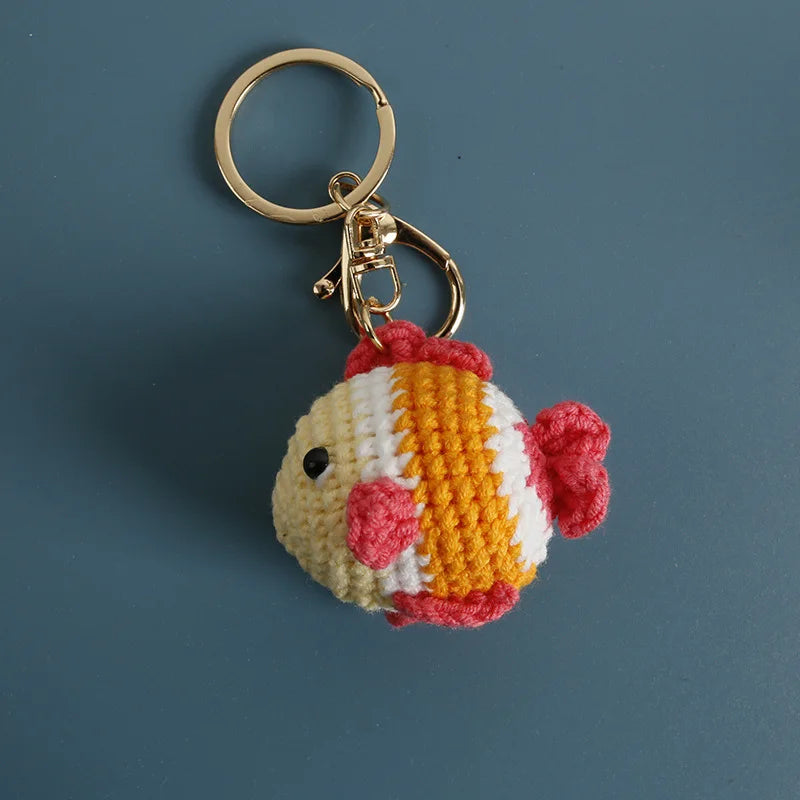 Ocean Animal Crochet Keychain Tropical Fish Bag Charm