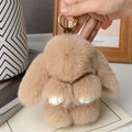 15cm Rabbit Fur Keychain Plush Bag & Car Charm