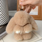 15cm Rabbit Fur Keychain Plush Bag & Car Charm