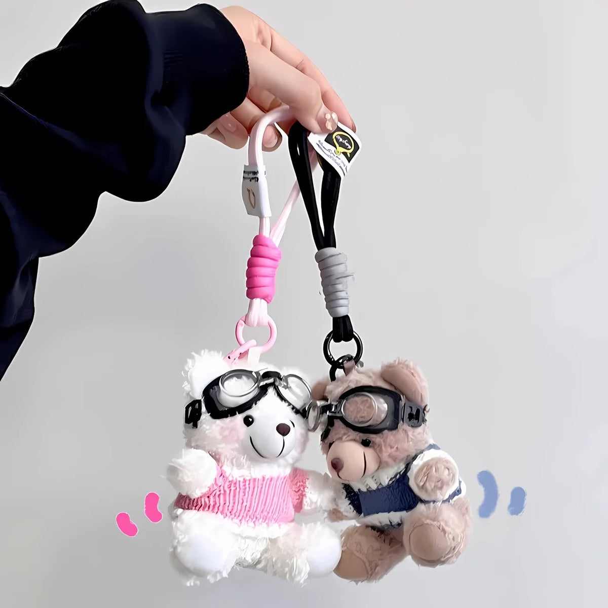 Brown Bear Plush Keychain Cute Bag Charm Gift for Kids and Women