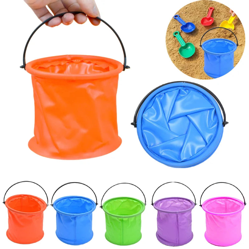 2PCS Collapsible Beach Sand Bucket Outdoor Play Set