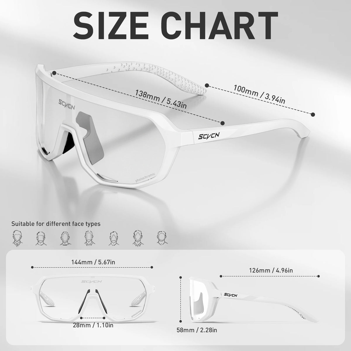 SCVCN UV400 Sports Cycling Sunglasses for Men & Women