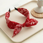 Paisley Bandana Rabbit Ear Headband for Women