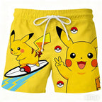 Pokemon Anime Beach Shorts for Men – 3D Printed Summer Trunks
