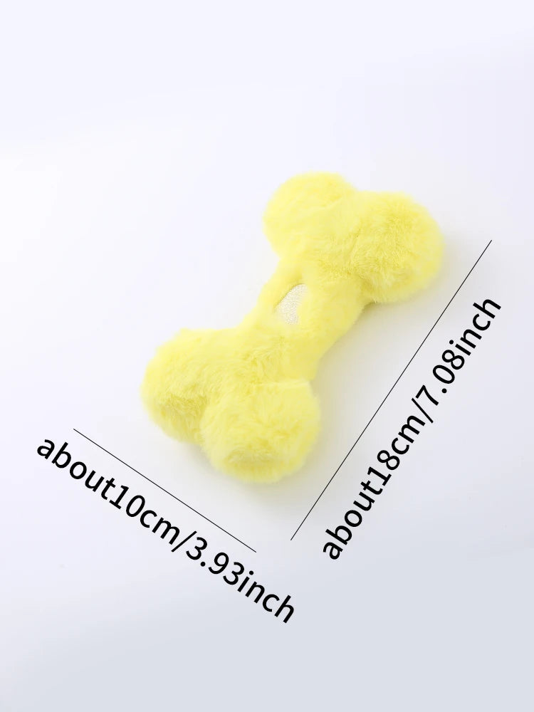 Love Bone Plush Squeaky Dog Toy for Interactive Chewing and Play