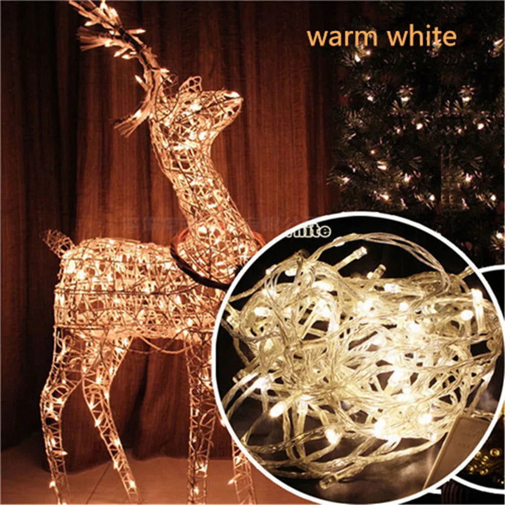 Christmas Lights 5M 10M 20M 30M 50M 100M Led String Fairy Light 8 Modes Christmas Lights For Wedding Party Holiday Lights