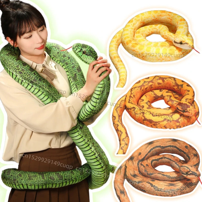 Long Python Snake Plush Toy Soft Stuffed Animal Pillow