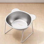 304 Stainless Steel Elevated Pet Bowl: Angled Tilted Feeder with Neck Support, Heat-Resistant & Easy-Clean for Crate or Home Use