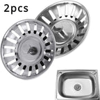 2PCS Kitchen Sink Strainer Stopper – Reusable Drain Filter & Waste Plug Set