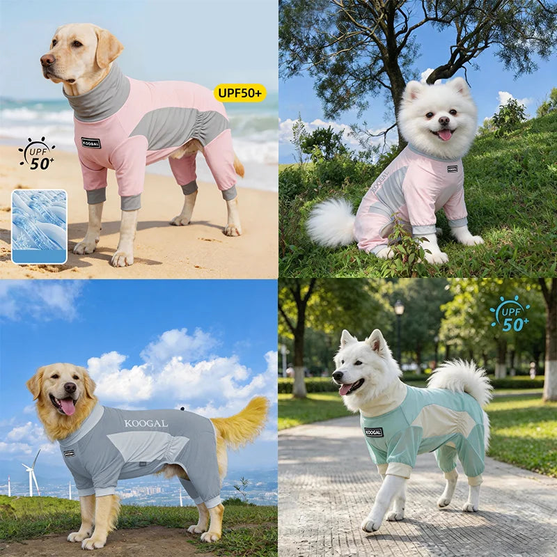Summer Dog Cooling Clothes, Pet Sun Protection Quick-Drying Cool Dog One-Piece Clothes, Suitable for Small, Medium and Large-Siz