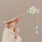 Elegant Chinese Style Floral Tassel Hair Stick for Women