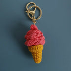 Cute Crochet Ice Cream Keychain Cone Bag Charm