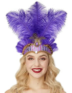 1920s Crystal Feather Flapper Headband for Women