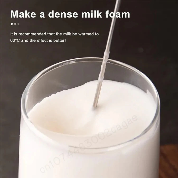 Wireless Electric Milk Frother Type-C Rechargeable Handheld Coffee Whisk Mixer