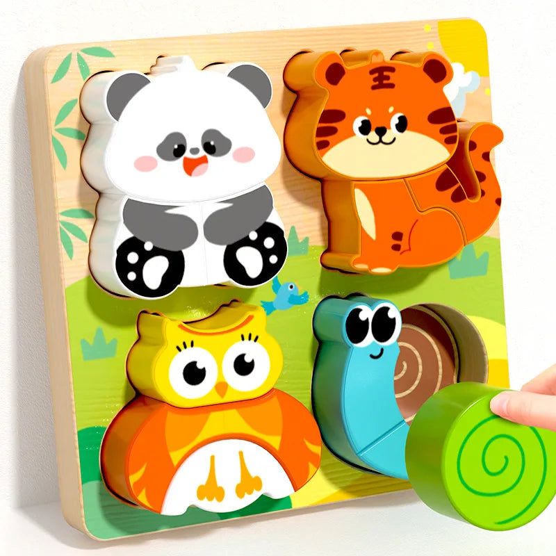 Montessori Wooden Color & Shape Matching Building Blocks
