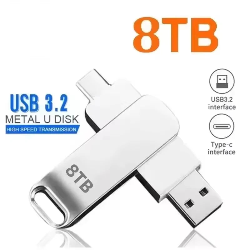 New 16TB USB 3.2 Flash Drives High Speed Transfer Metal Pendrive Memory Card Pendrive Flash Disk Memoria Waterproof Stick 2026