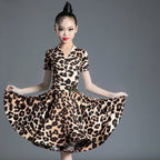 Children's Latin Dance Dress Girls' Dance Dress Girls' Long Sleeve Split Latin Dance Dress Performance Clothing Two Piece Set