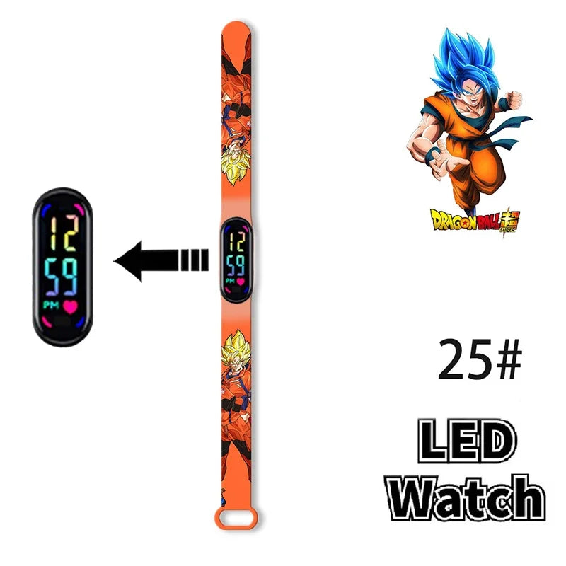 Bandai Dragon Ball Z Fashion Cartoon Action Printing Anime LED Type Watches Kids Watch Birthday Gifts Toys