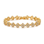HECHENG,AAAAA Brass 18K gold-plated Flower Necklace Bracelet Jewelry Set ，for Christmas gift for women and best friend