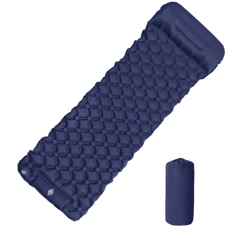 Ultralight Inflatable Camping Sleeping Pad with Built-In Pump & Pillow for Hiking