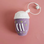 Cute Coffee Cup Crochet Keychain Bag Charm