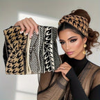 Knitted Houndstooth Headband Set for Women