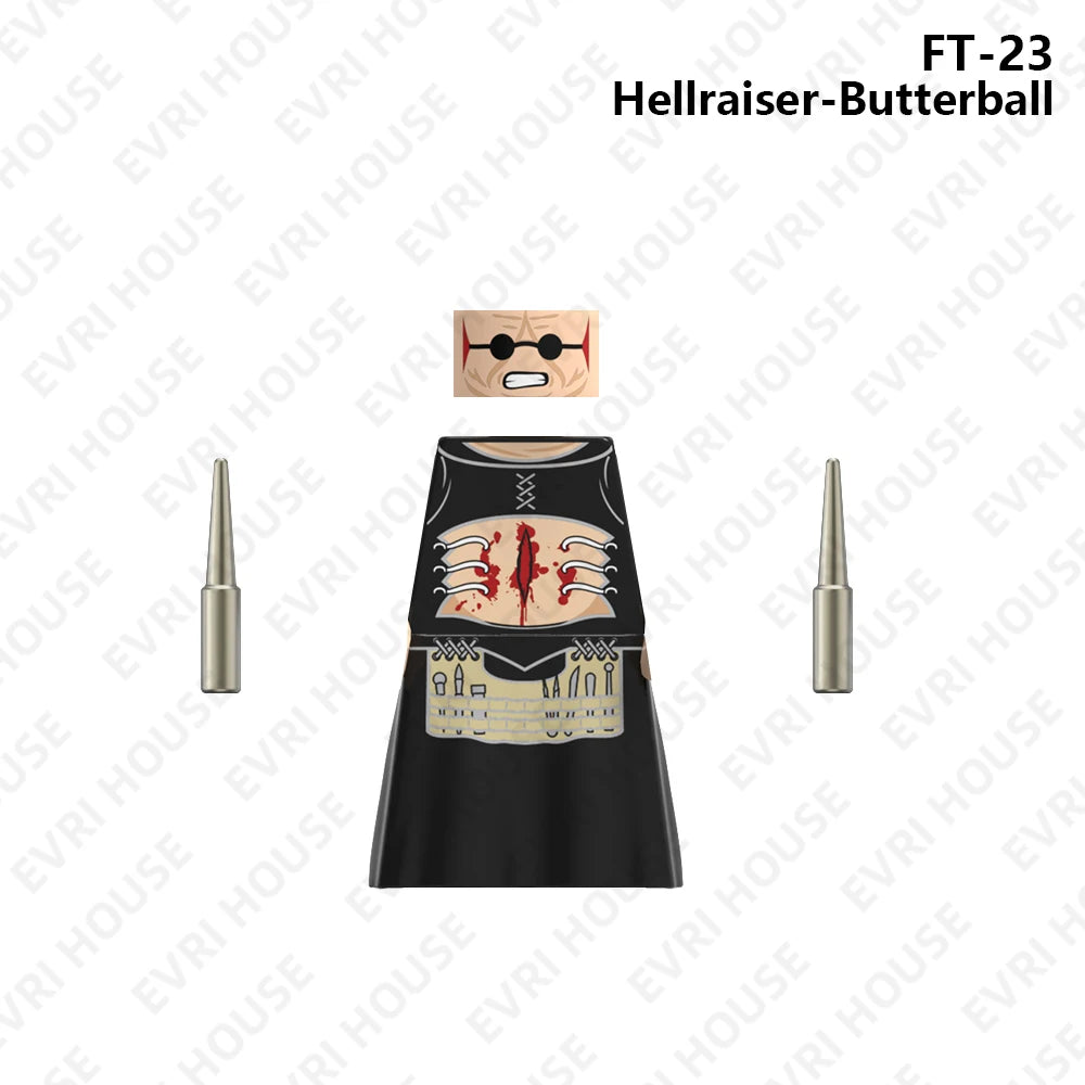 Horror Movie Hellraiser Mini Action Figures Bricks Building Block Dolls Accessory Toys For Children FT20-23