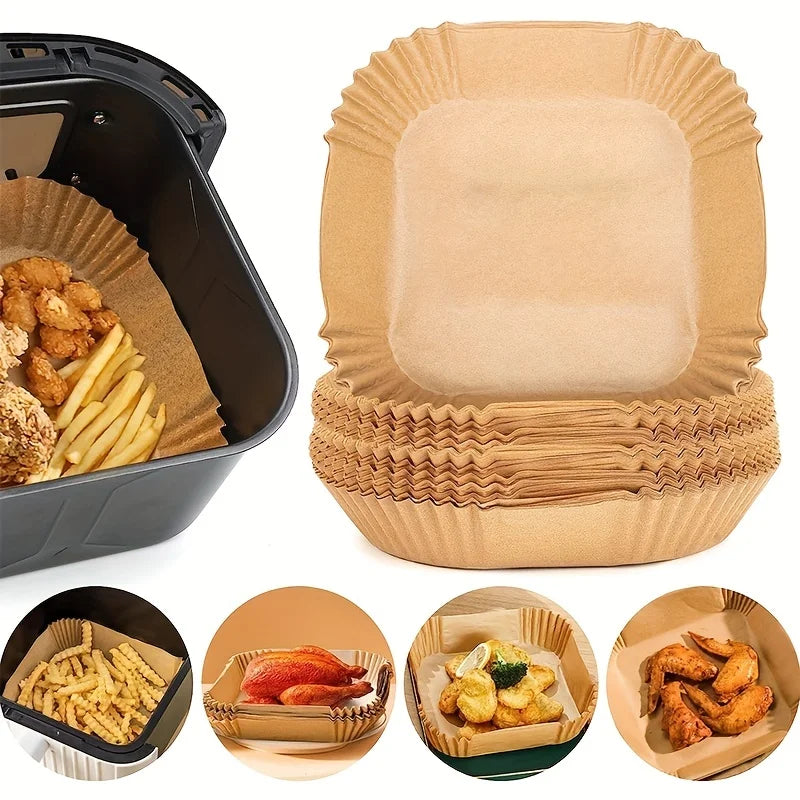 Disposable Air Fryer Paper Liners – Oil Proof Non-Stick Parchment Baking Paper